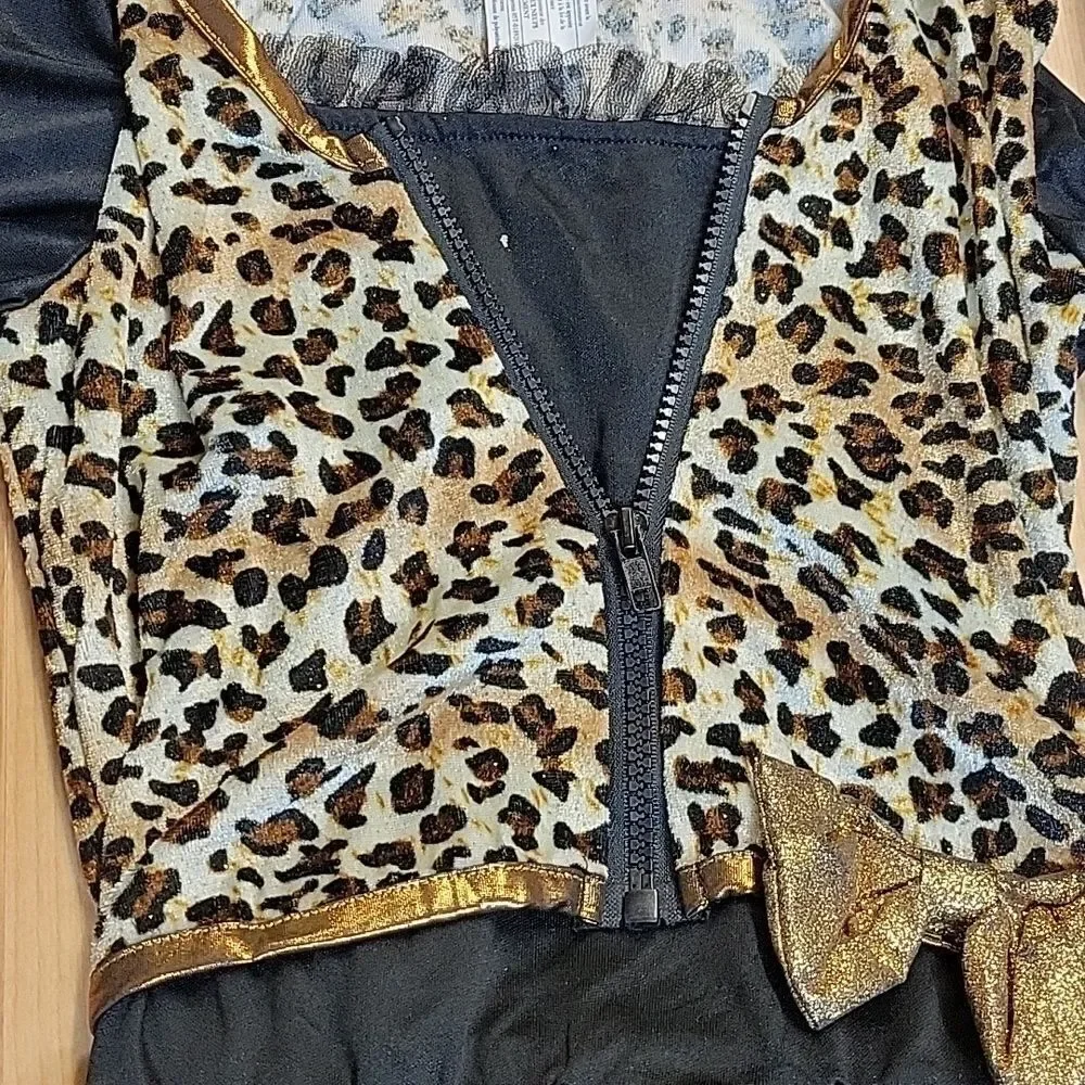 Cheetah Leopard‎ Halloween Costume Girls M 8-10 Dress Up Pretty Kitty